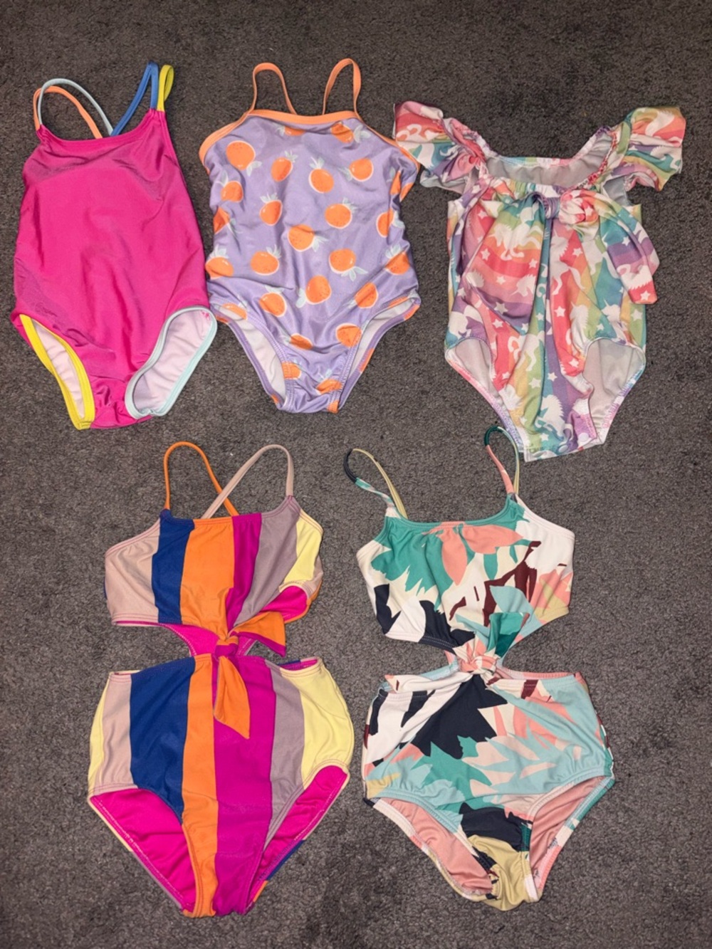 Girls Size 4T Swimsuit Bundle (5 Pieces) – O’Neill & Wonder Nation 👙✨